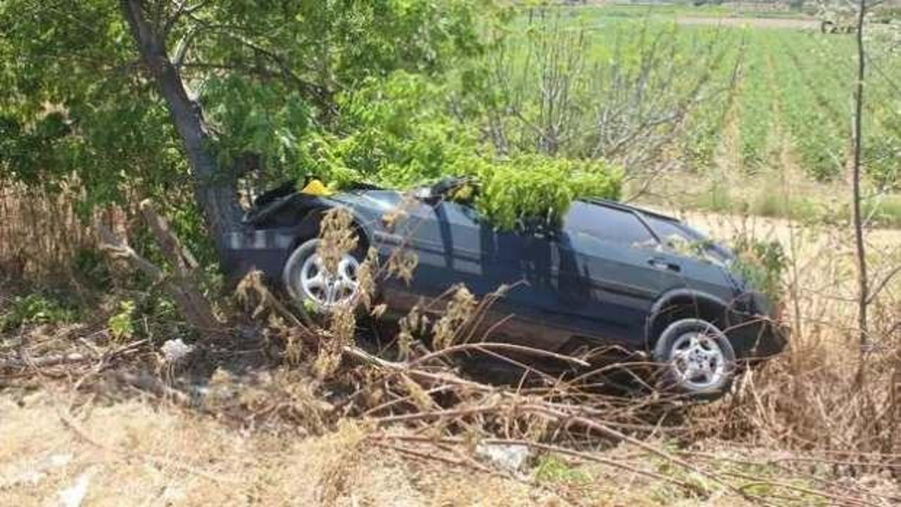 Ağaca çarpan otomobilin sürücüsü ve eşi öldü