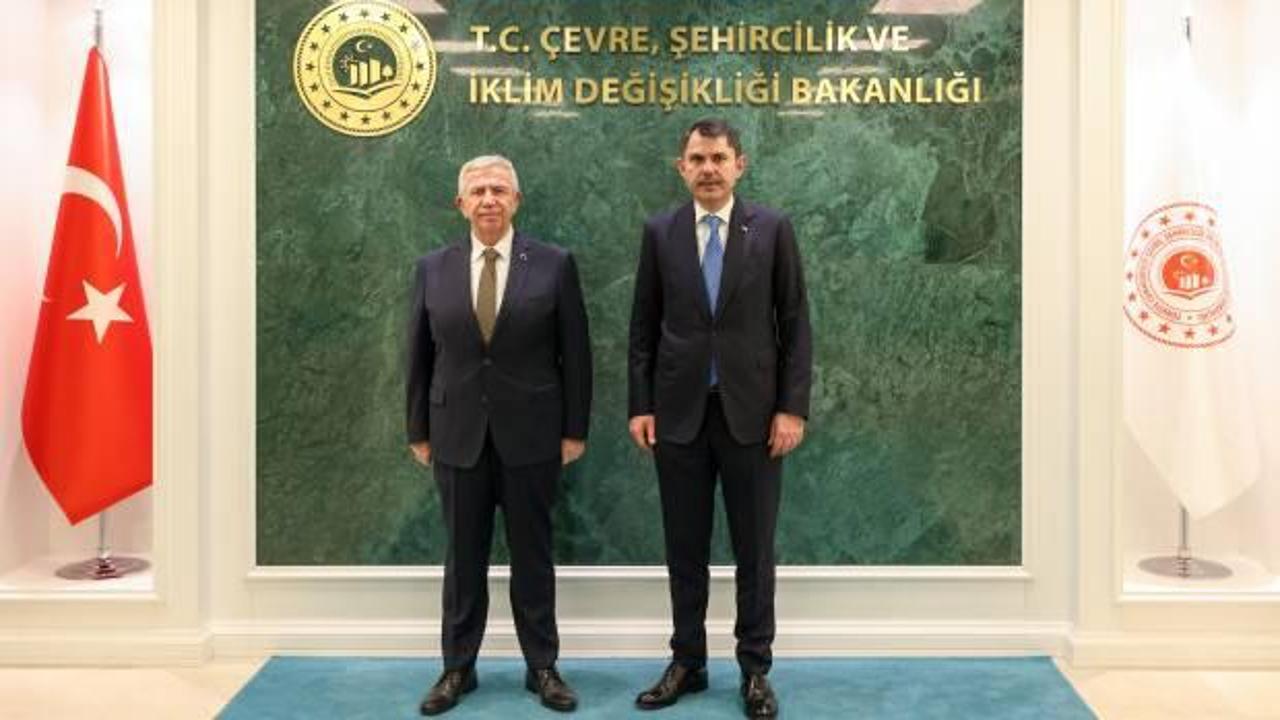 Bakan Kurum, ABB Başkanı Mansur Yavaş'ı kabul etti