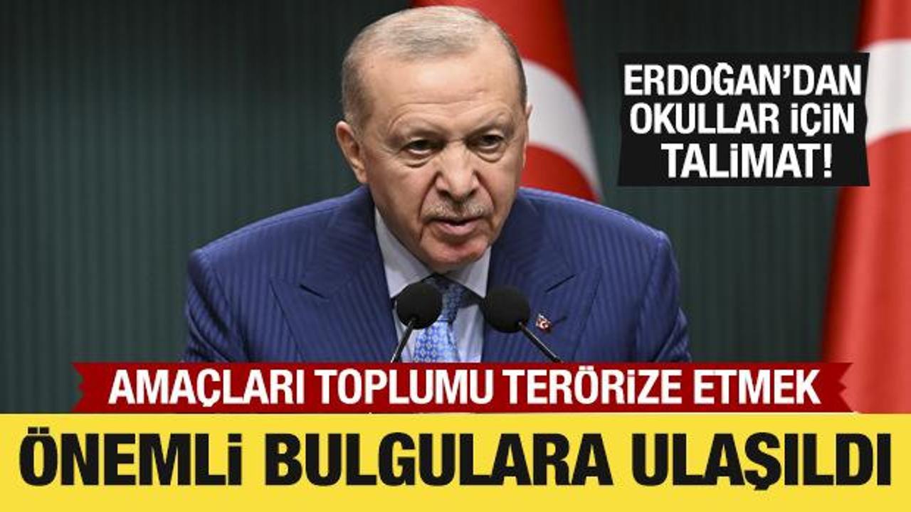 Cumhurbaşkanı Erdoğan'dan okul saldırılarıyla ilgili açıklama: Önemli bulgulara ulaşıldı
