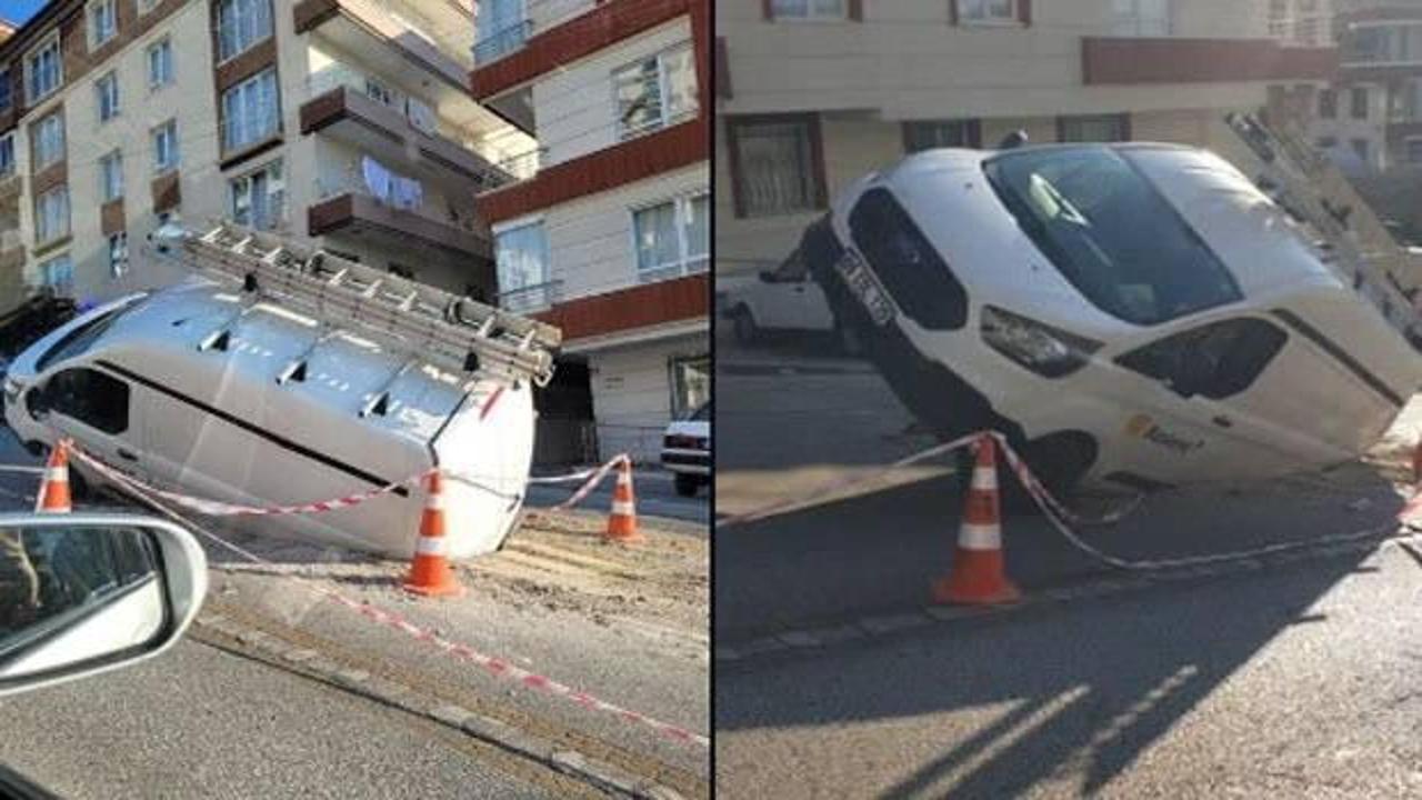 İşte Mansur Yavaş belediyeciliği: Araba çukura düştü…