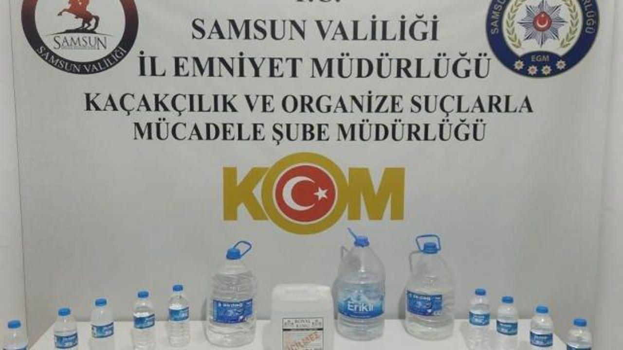 Samsun'da sahte içki üretip satan şüpheli yakalandı