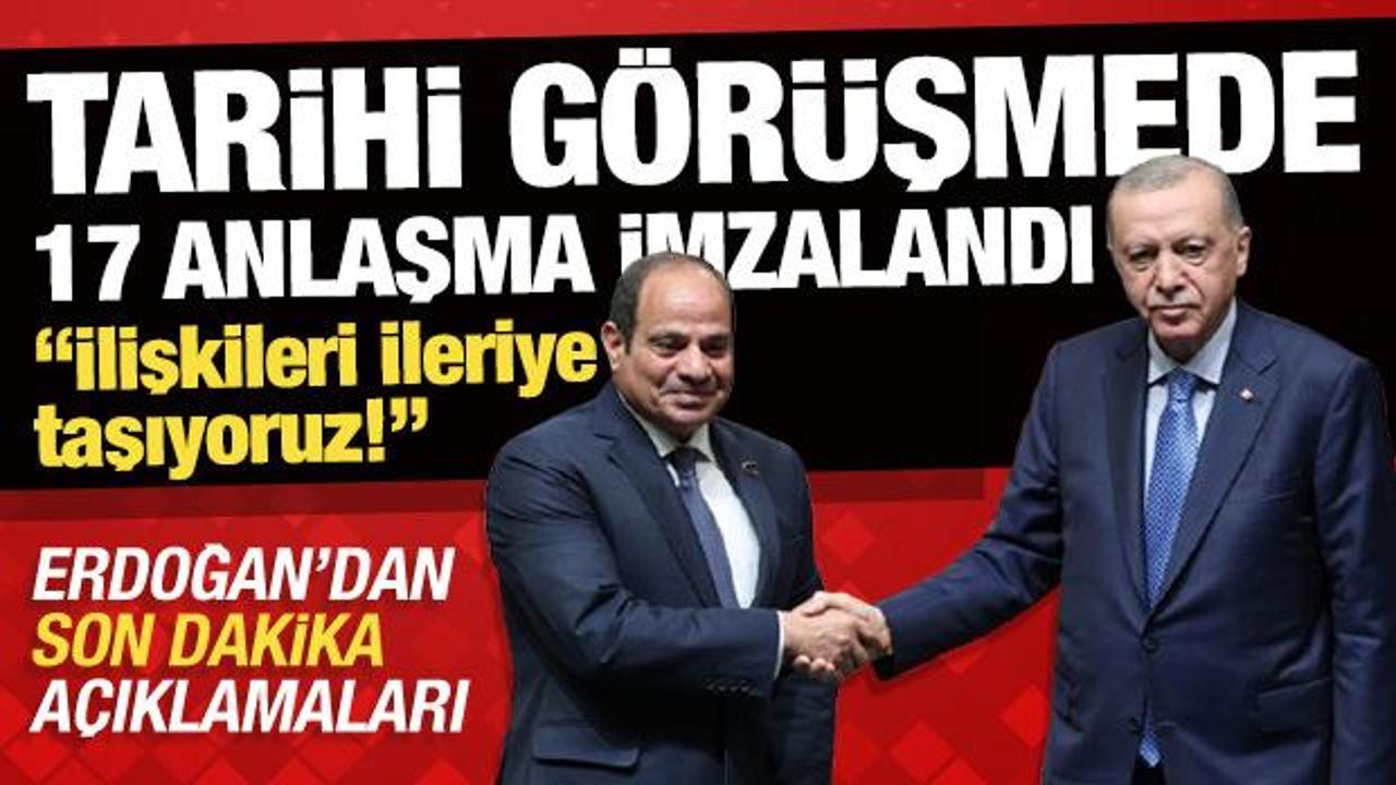 Son dakika: 17 anlaşma imzalandı! Erdoğan ile Sisi'den son dakika açıklamaları...